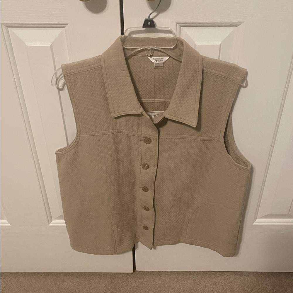 Christopher & Banks Women's Beige Button-Down Vest Large (New With Tags)